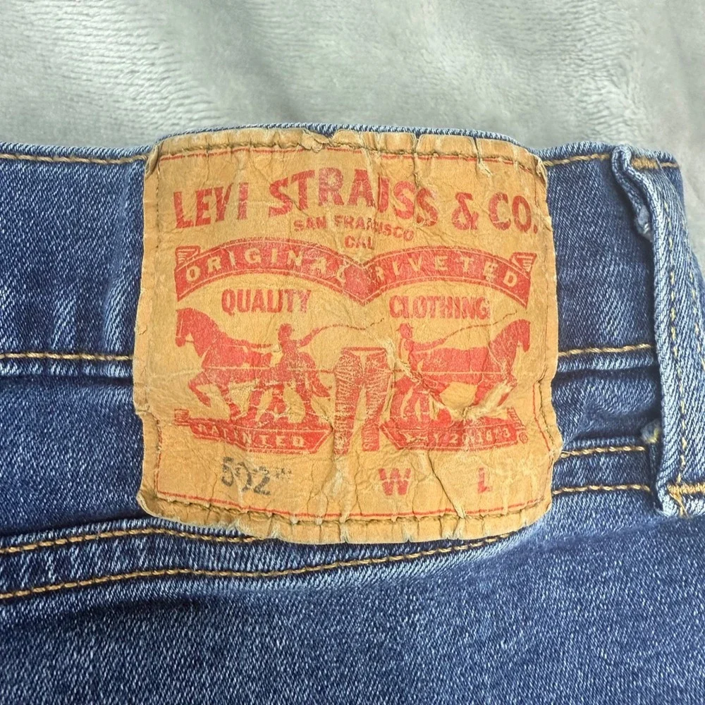 Levi's 502 Mens Jeans 48x30 (48x26) Blue Regular Fit Straight‎ Leg Denim Pants